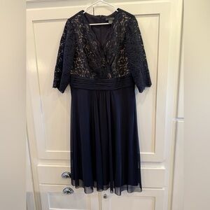 Jessica Howard Navy Lace Midi Dress